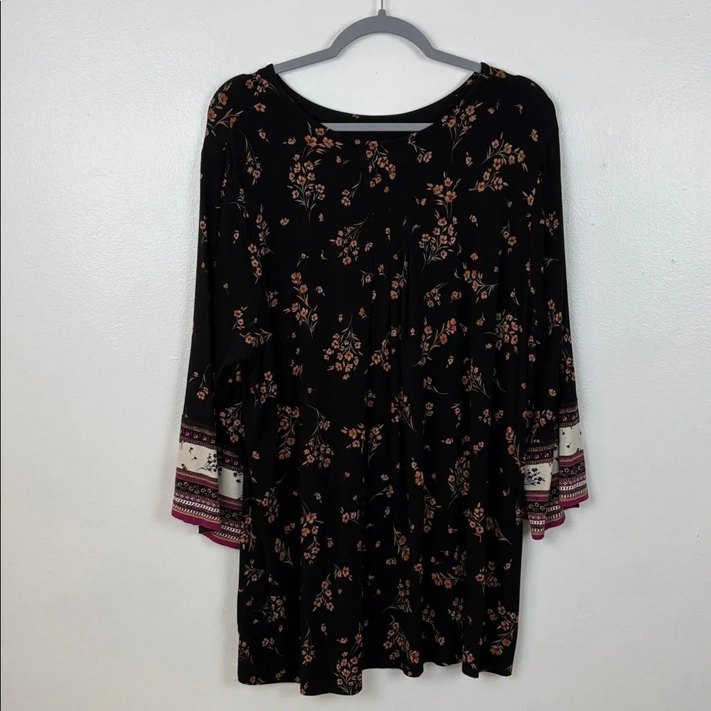 J.Jill Wearever‎ Collection Women’s 2X Floral Print Quarter Sleeve Top